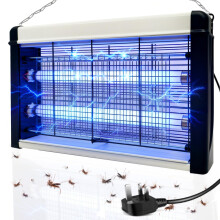 Fly Zapper Electric Indoor, 3500V High-Voltage Insect Killer with 20W UV Light (365nm), Powerful Mosquito & Fly Zapper with Washable Tray & Hanging C