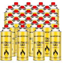 MAECENA Butane Gas Canisters (Pack of 16) – Portable Butane Gas Bottles for Camping Stoves, BBQs, Heaters & Outdoor Cooking