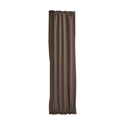 Franske dørgardiner ensfarget polyester stanglomme kaffefarget 1