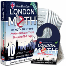 LONDON MOTH KILLER 10 (TEN) Premium Sticky Pheromone Moth Traps for