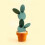 Cactus Coaster,Coasters Cactus Set,DIY Round Cup Coasters with Flowerpot Holder Creative DIY Cacti 5