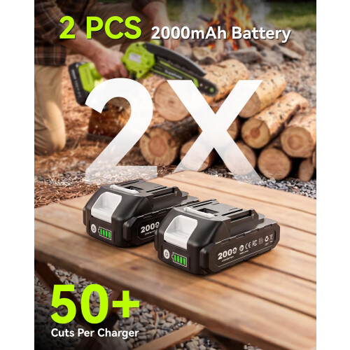 Supstable Mini Chainsaw 6 Inch, Cordless Electric Chainsaw with 2