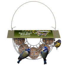 Fat Ball Feeder - Jacobi Jayne Suet Ball Basket - Holds 5 fat balls for wild birds - fat ball feeders hanging - suet ball holder