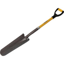 Roughneck Drainage & Post Hole Shovel - Carbon Steel Sharpened Blade, Fibreglass Handle & Double-Injected D-Grip for Drainage, Fencing, Utilities & G