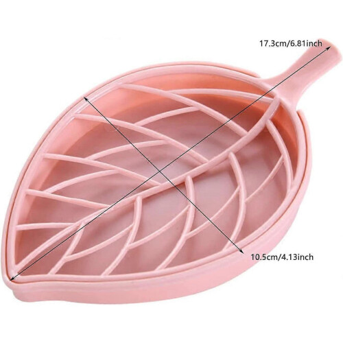 Soap Box Double Drain Soap Holder Leaf Shape Drainage Holder Tray Soap Storage Plate 6 Pcs Soap 1