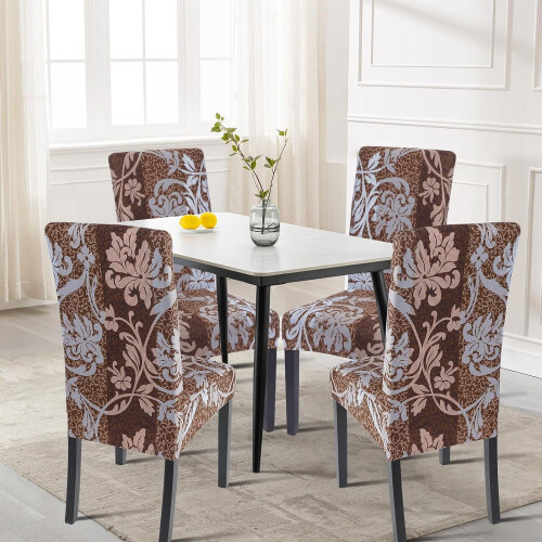 Stretchöverdrag till matstolar för Parsons Chairs, 6-pack, bruna 1