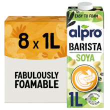 Alpro Barista Soya Drink Gluten Free PlantBased With Calcium 8 x 1L