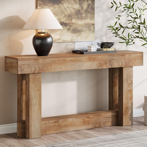 Tribesigns Tribesigns 160 cm Narrow Console Table, 2-Tier Sofa Table
