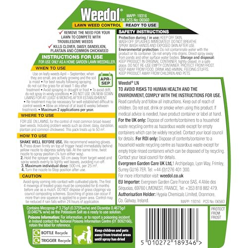 Weedol Weedol Lawn Weedkiller, ready to use, 1