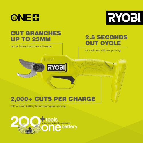 Ryobi Ryobi RY18SCA-0 18V ONE+ Cordless Secateurs (Bare Tool) 2