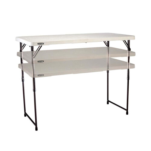 LIFETIME Height Adjustable Craft Camping and Utility Folding Table 2