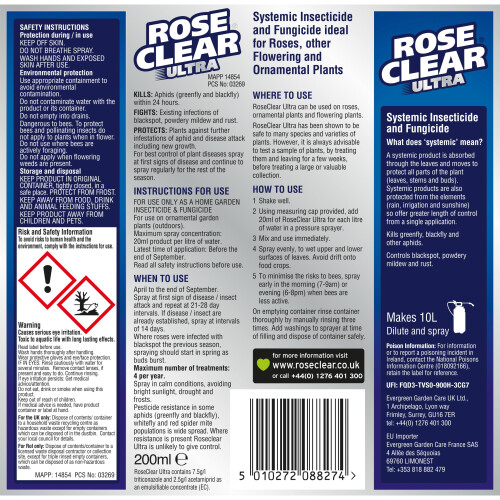 RoseClear Ultra Plant Protection Concentrate Liquid For Aphids, 3 in 1 Action, 2 1
