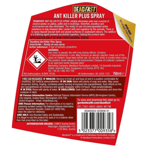 Deadfast Ant Killer Plus Spray 750ml 2