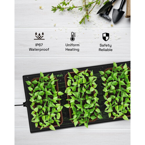 HBN Durable Seedling Heat Mat,Waterproof Hydroponic Heating Pad,Seedling Heating 2