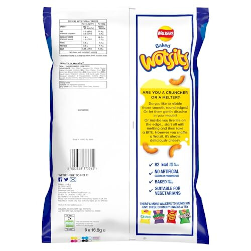 Walkers Walkers Wotsits Really Cheesy Multipack Snacks Crisps 6x165g 2