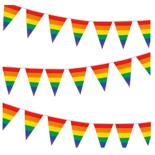 Regenbogenfarbene Polyester-Wimpelflagge, 5 m, 15-seitig