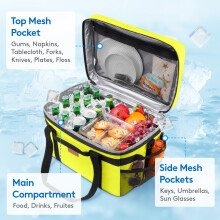 Lifewit 30L Soft Cooler Bag with Hard Liner, Large Insulated Picnic Lunch Bag Box Soft-Sided Cooling Bag for Camping、BBQ、Family Outdoor Activities