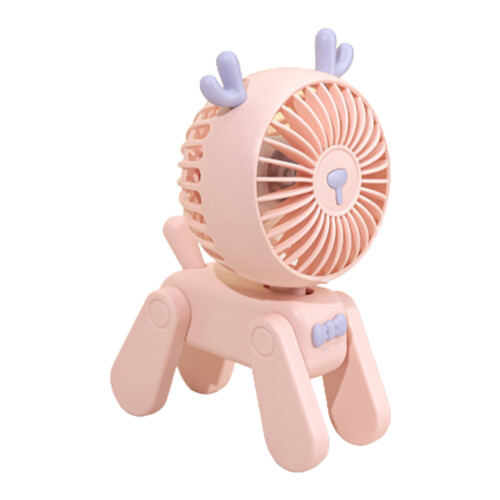 Mini Cartoon Dog/Deer USB Fan – 3-Speed, Rechargeable
