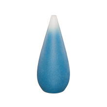 Tropfenförmige Keramikvase, blau oder grau, 15 x 8 cm oder 18 x 8 cm