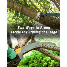 BlumeTrec 4.3m Pole Saw with Adjustable Length for Tree Trimming, Lightweight Steel Manual Pruning Saw, Long Reach Extendable Branch Cutter Pole Prun