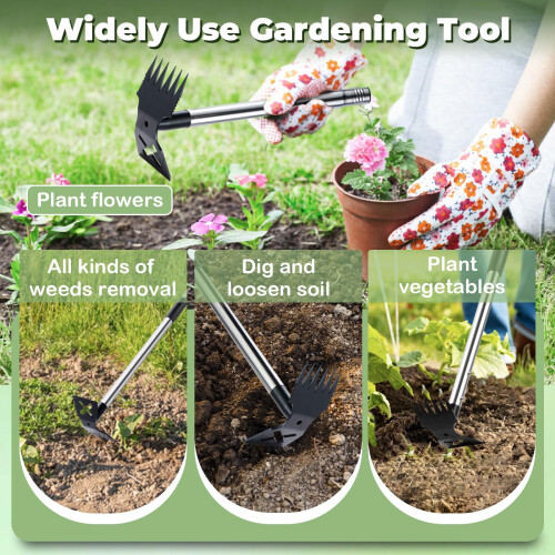 LAWFYMORI Weed Puller Tool with Long Handle, 150cm Weed Remover Gardening Tools,