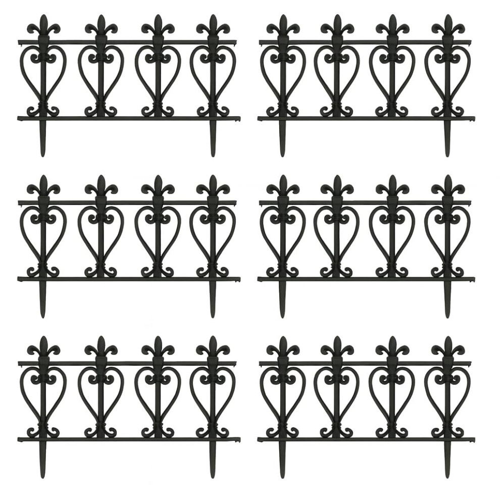 Lawn Border Edge Fence Pack Of 10 Plastic Wooden Effect Edging Picket 89608449