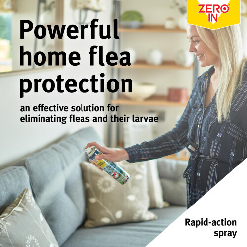 Zero In AMZ026 Home Flea Killer Aerosol - Twinpack, green,300ml 1