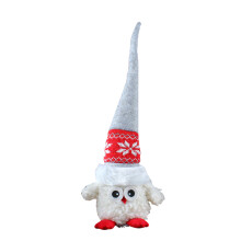 Muñeco de peluche de elfo búho con gorro flexible, 45 cm