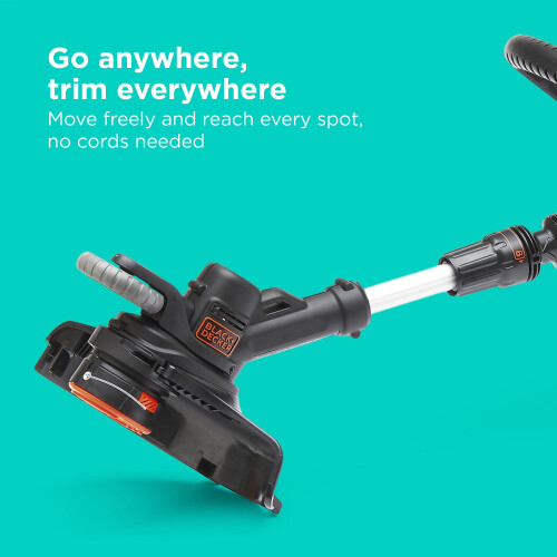 BLACK+DECKER POWERCONNECT Strimmer, Cordless 28cm String Grass Trimmer, STC1820PC-GB 2