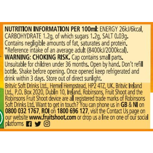 FRUIT SHOOT Orange 24 x 200ml bottles 2