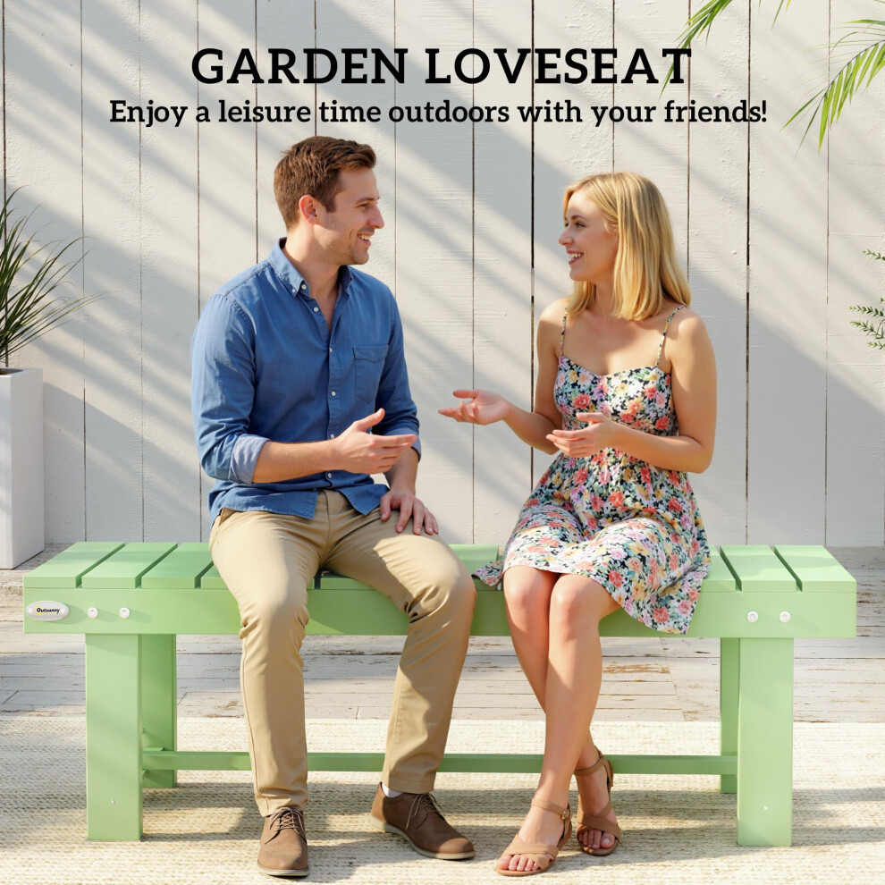 Outsunny Wooden Garden Bench, 2 Seater Outdoor Bench, Fir Wood-image-OPC-PTKNC6X-NEW