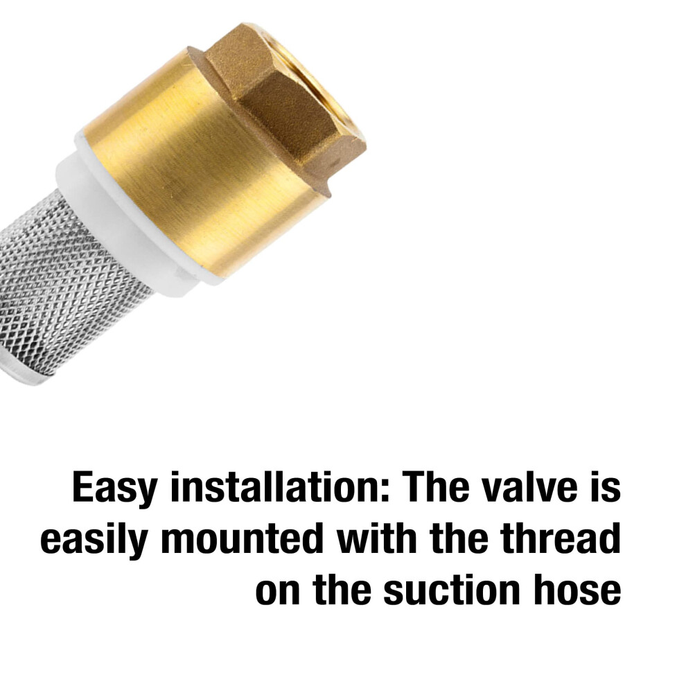 Gardena Brass Foot Valve: Check Valve, 33.3 Mm (G 1 ") - Threaded For