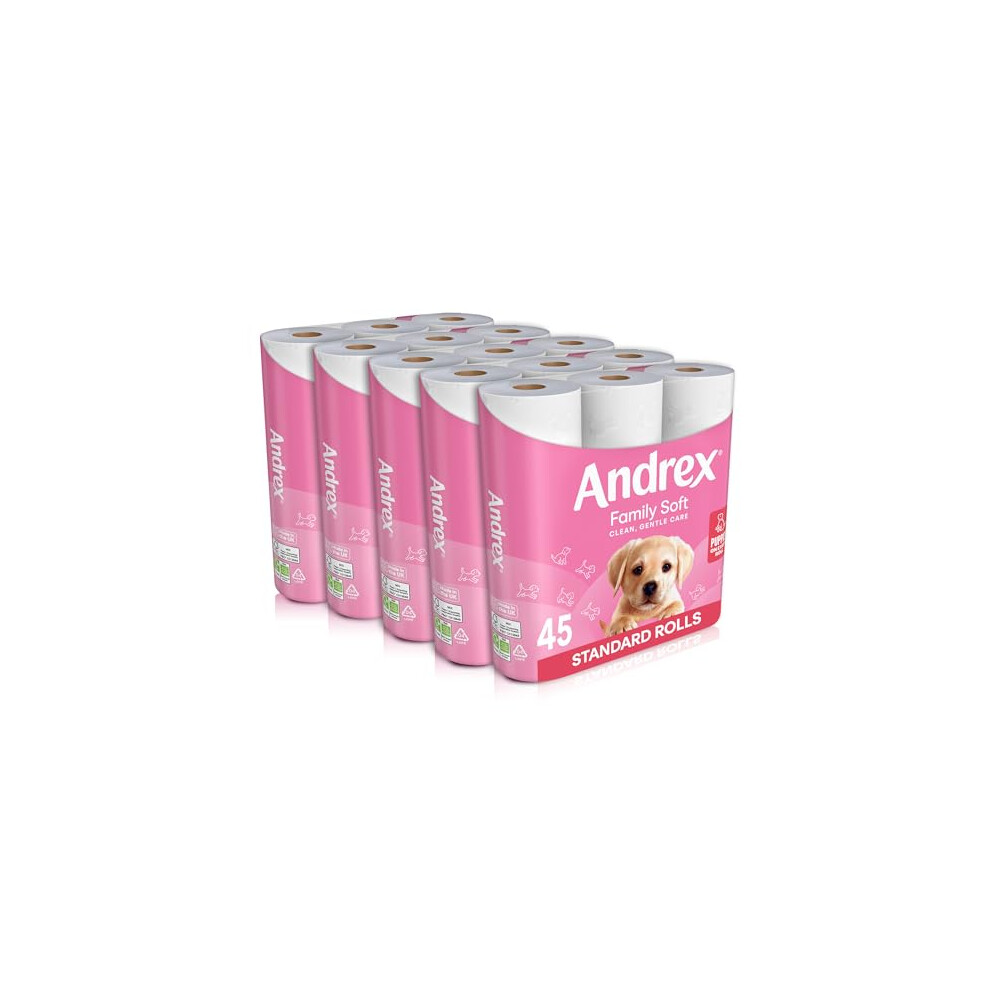 Andrex Family Soft Toilet Tissue 45 Rolls Previously Gentle Clean Gentle On Your Family’s Skin– Bulk Pack Of 45 Toilet Rolls Fsc Certified