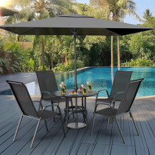 Bonnlo Garden Chairs Set of 4, Stackable Patio Dining Chairs with