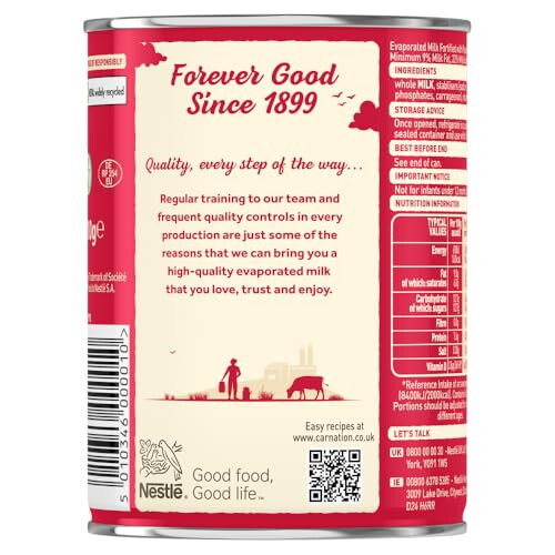 Nestlé Carnation Evaporated Milk, 410g (Pack 4) 2