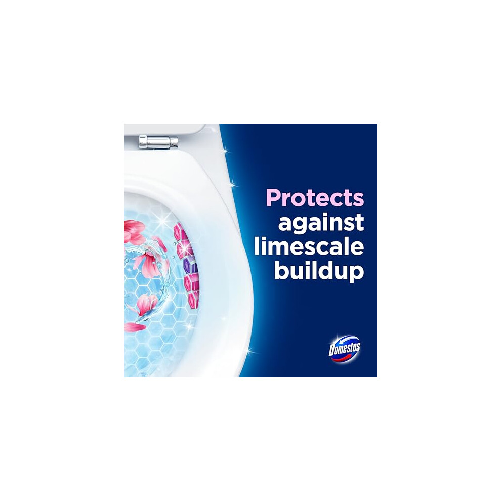 Domestos Power 5 Magnolia Toilet Rim Block Toilet Freshener With A Longlasting Fragrance Cleans And Freshens For Up To 300 Flushes 50 G