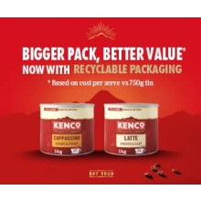 Kenco Cappuccino Instant Coffee 1kg Tin 1kg Pack of 1