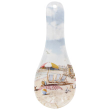 Spoon Rest Sandy Beach Kitchen Utensil Cutlery Holder Coastal Home Decor Cooking