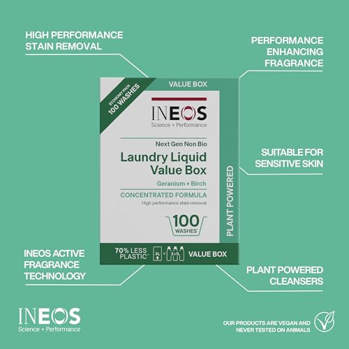 INEOS Next Gen Non Bio Laundry Washing Liquid Detergent, Stain 1