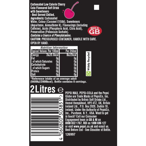 Tango Cherry Sugar Free 2L PET 2