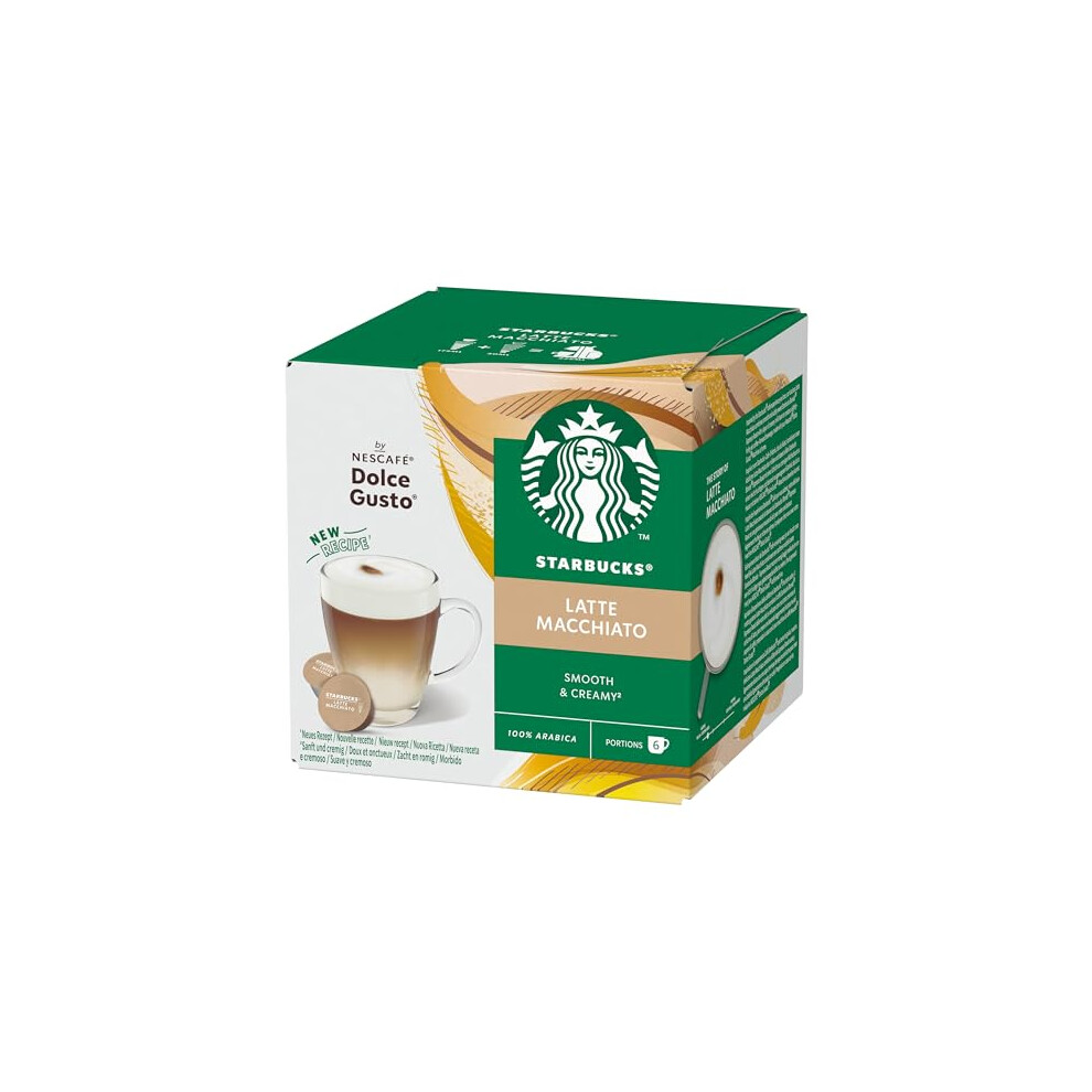 Starbucks Latte Macchiato By Nescafé Dolce Gusto Velvety And Creamy Coffee 72 Latte Macchiato Pods 6 Packs