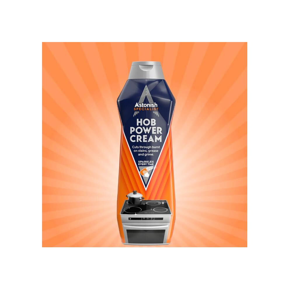 Astonish Specialist Hob Cleaner For Tough Burnt On Stains Protective Coat Zesty Lemon Scent 500Ml Cream