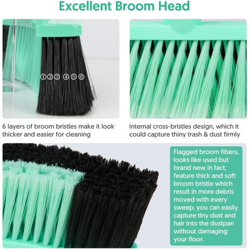 Papclean Sweeping Brush Indoor: Broom Indoor with Long Handle - Soft 1