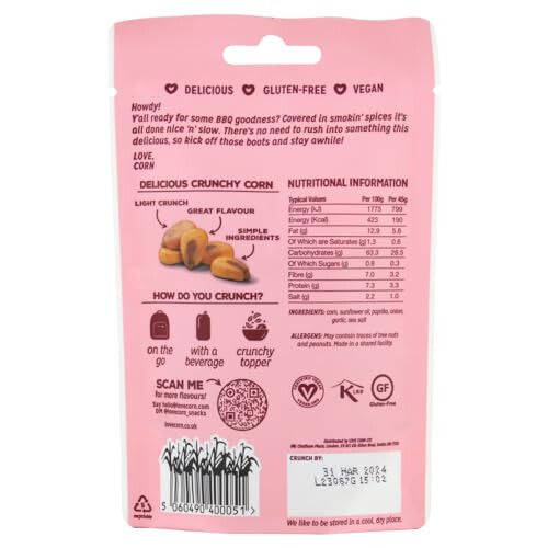 Love Corn Smoked BBQ Delicious Crunchy Corn 45g 2