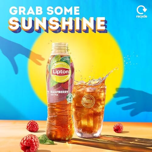 Lipton Raspberry Bottled Ice Tea 500ml Pack of 12 low calorie soft 1