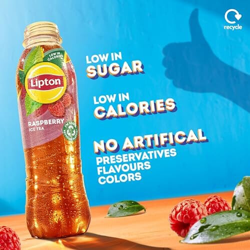 Lipton Raspberry Bottled Ice Tea 500ml Pack of 12 low calorie soft 2