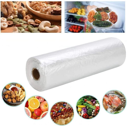 Efforias 500 Polythene Bags on a Roll Fruit Vegetable Clear Plastic 1