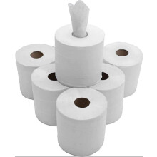 BARGAIN FACTORY White 6 X Paper Rolls 2 Ply Embossed Centre Feed Hand Kitchen Towel Tissue Rolls Hygienic Fast Drying Tissue Paper