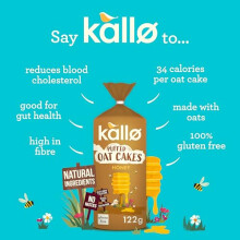 Kallo Honey Puffed Oat Cakes – GlutenFree High in Fibre Helps Lower Cholesterol No Artificial Colours Flavours or Preservatives Vegetarian Friendly