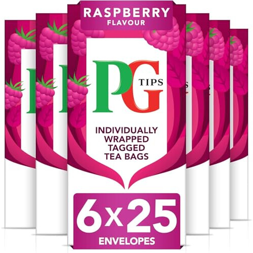 PG Tips PG Tips Raspberry Leaf Tea Bags Bulk Individually Wrapped Refreshing Fruit Flavoured 6 Packs 150 Envelopes 1